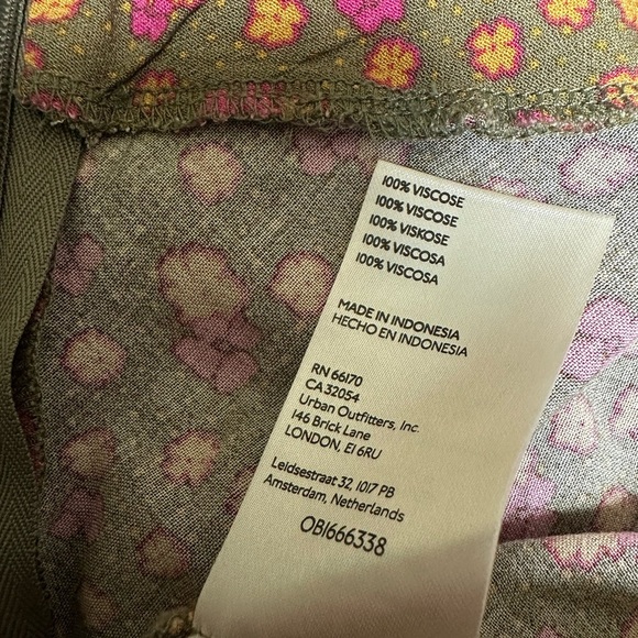 Free People Floral Mini Skirt Green Olive A-Line Bohemian Women’s 6 - Picture 9 of 10